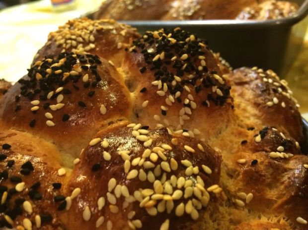 challah pull-apart baked