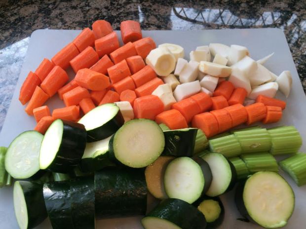 chicken soup ingredients-cut