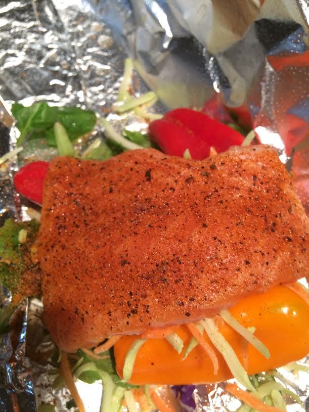 salmon in packet-raw