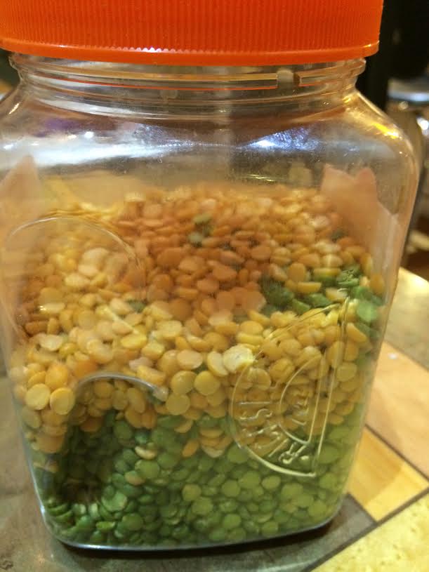 split peas in canisters