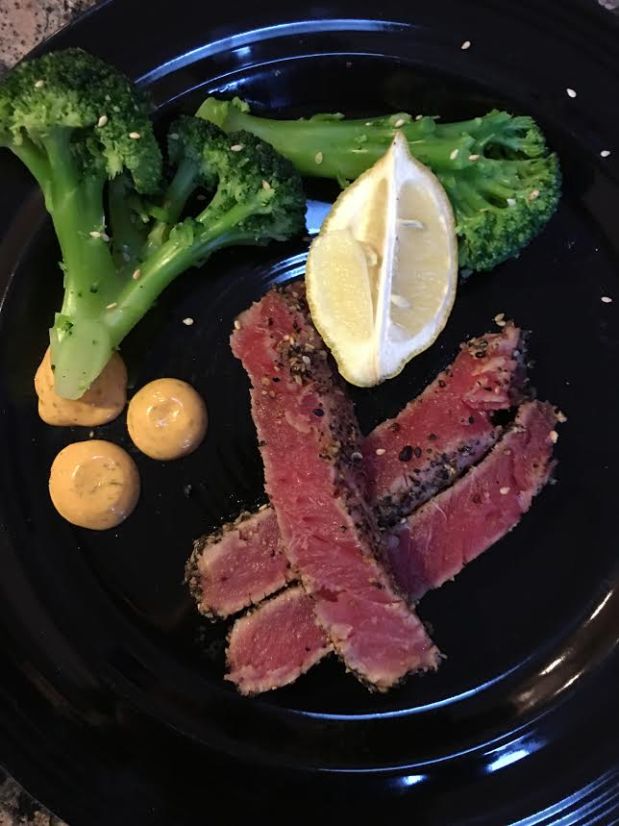 ahi tuna on plate