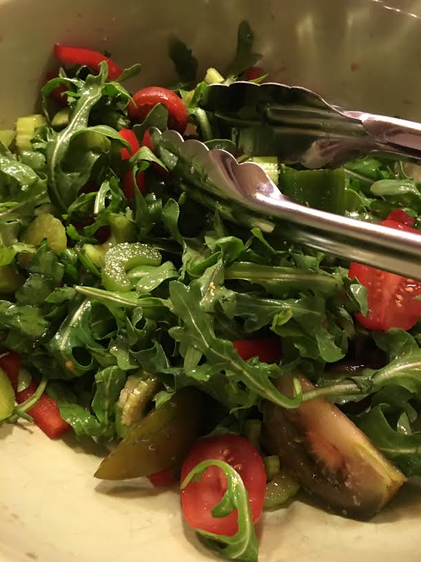 arugula salad for mason jar-tossed