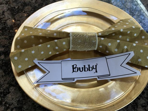 bowtie napkins on plate