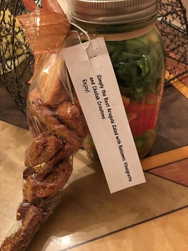 Mason Jar Salad with Purim Croutons: A Simple Purim Mishloach Manos Wow