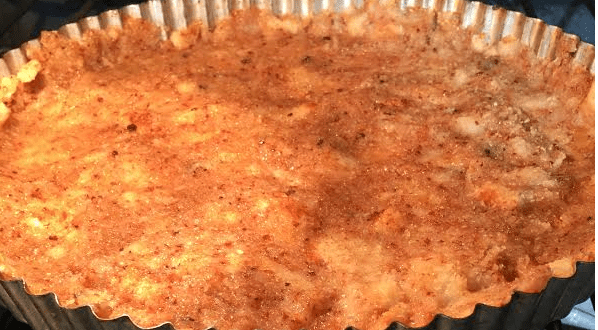 mango rose tART crust in oven