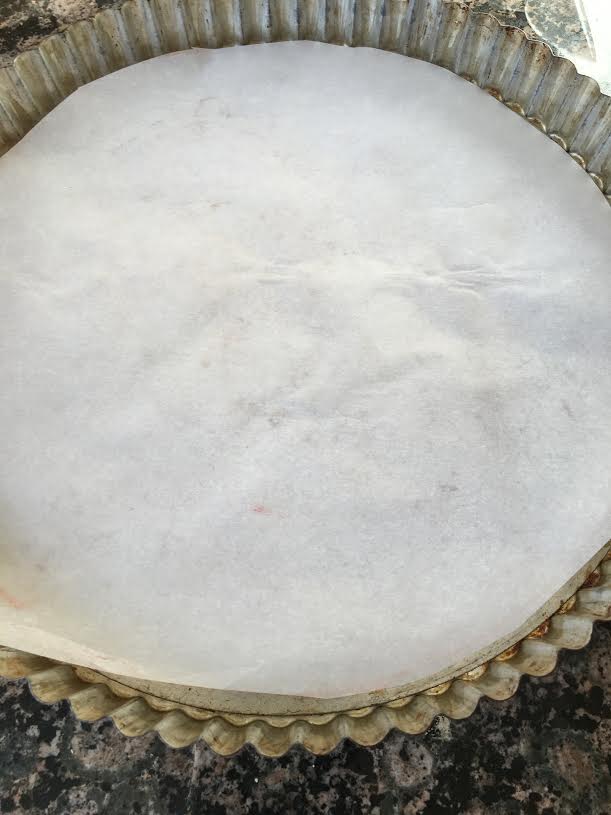 mango rose tart parchment lining