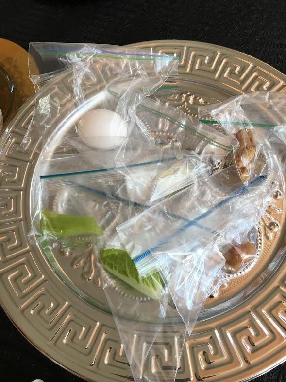 seder plate in zipper bags