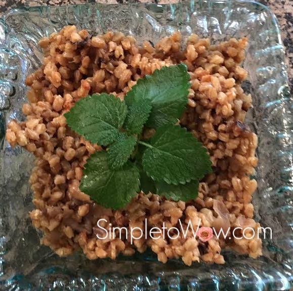 farro with onions and garlic
