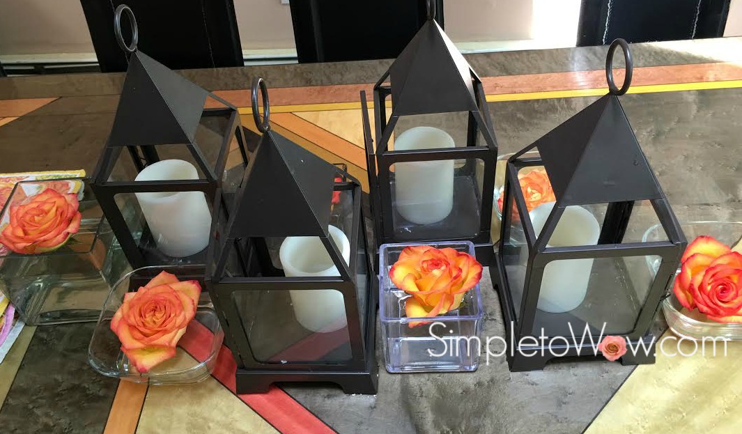 Roses and Lanterns: A Simple and Stunning Centerpiece