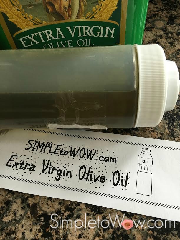 oil squirt bottles with label