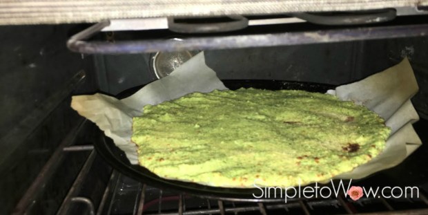 zucchini pizza crust in oven