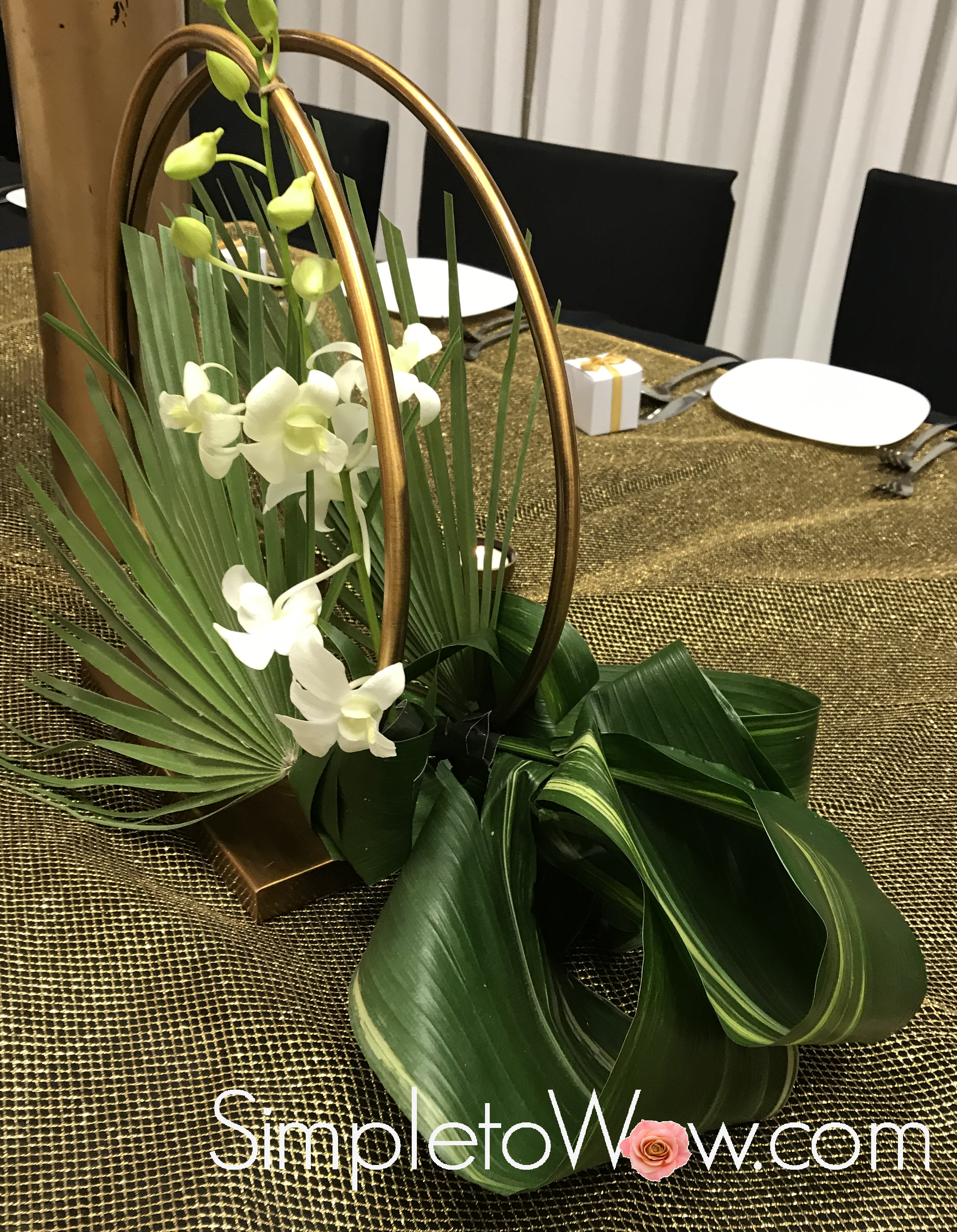 hoop floral arrangement